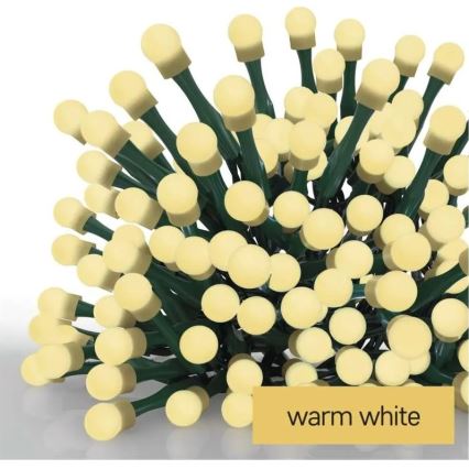 Catena luminosa di Natale a LED, 200 LED, 8 funzioni, 20 m, IP44, bianco caldo