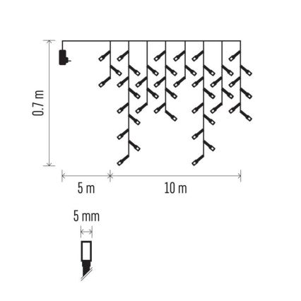 Catena luminosa di Natale LED per esterni 600xLED/8 modalità 15m IP44 bianco freddo