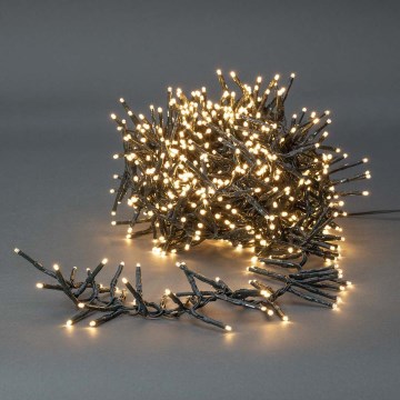 Catena luminosa di Natale LED per esterni, 768 LED/7 funzioni, 8,6 m, IP44, bianco caldo