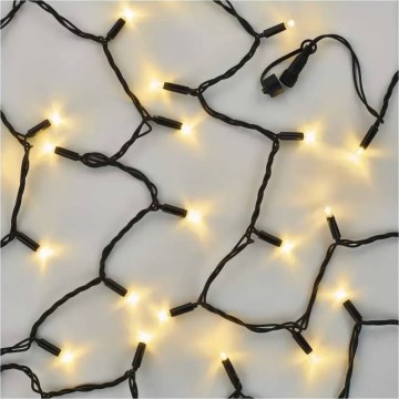 Catena luminosa interconnettibile 50xLED/5m IP44 bianco caldo nero
