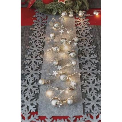Catena luminosa LED 20 luci, 2x AA, 2,2 m, bianco caldo