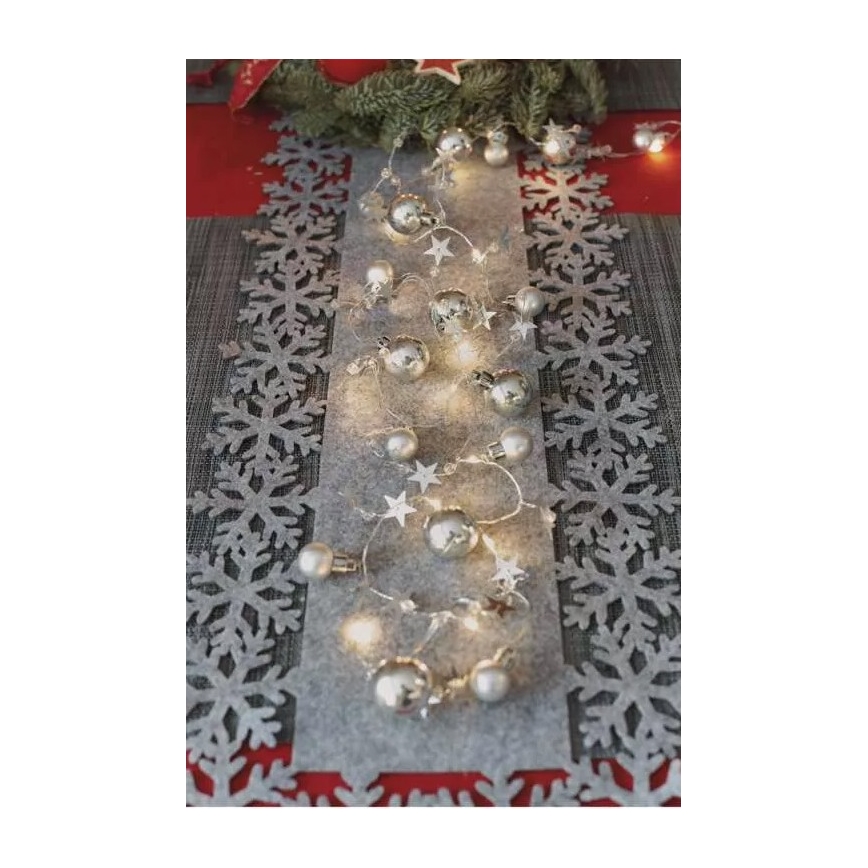 Catena luminosa LED 20 luci, 2x AA, 2,2 m, bianco caldo