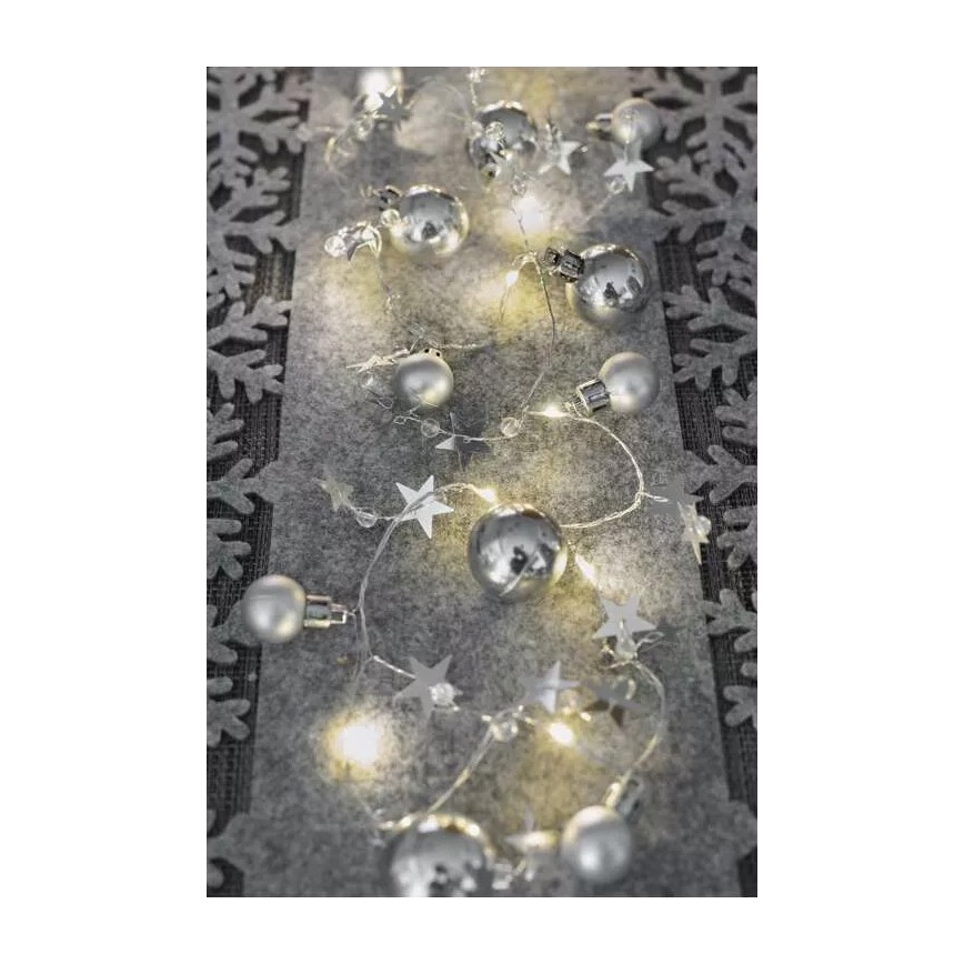 Catena luminosa LED 20 luci, 2x AA, 2,2 m, bianco caldo