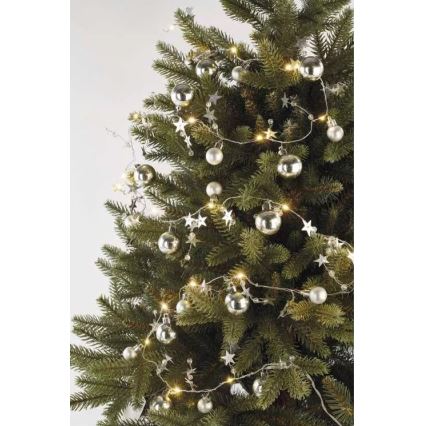 Catena luminosa LED 20 luci, 2x AA, 2,2 m, bianco caldo