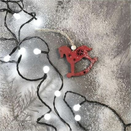 Catena luminosa LED 200 LED, 8 modalità, 20 m, IP44, bianco freddo