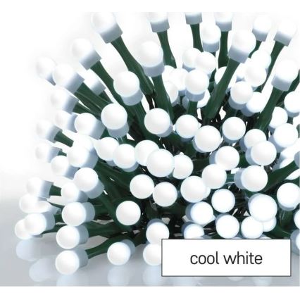 Catena luminosa LED 200 LED, 8 modalità, 20 m, IP44, bianco freddo