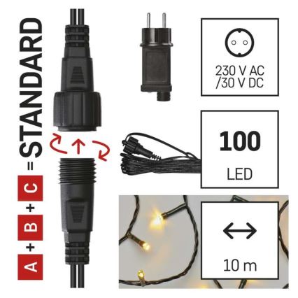 Catena luminosa LED da esterno 100xLED/15m IP44 bianco caldo