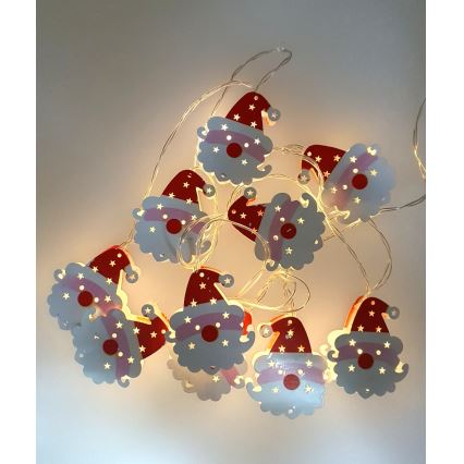 Catena luminosa LED da esterno 10xLED / 2xAA, 1,65 m, IP44, bianco caldo, modello Santa