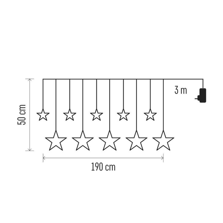Catena luminosa LED da esterno 125 LED/1,9 m IP44 bianco caldo