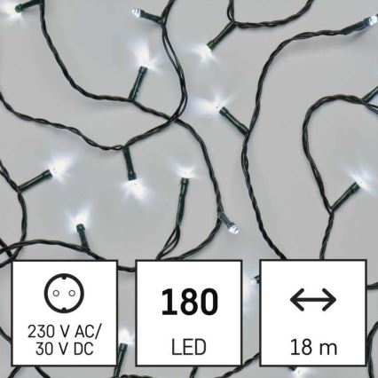 Catena luminosa LED da esterno 180 LED/8 modalità 23 m IP44 bianco freddo