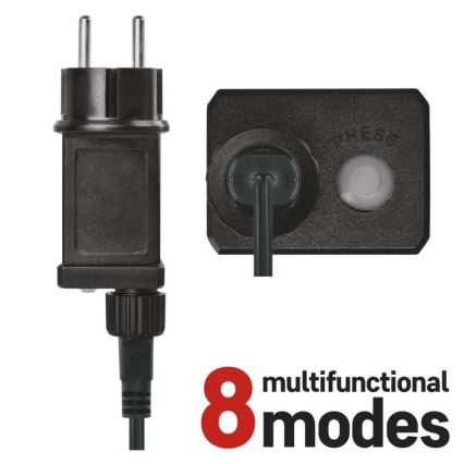 Catena luminosa LED da esterno 200 LED, 8 modalità, 8,6 m, IP44, bianco caldo