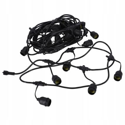 Catena luminosa LED da esterno 20xE27/1W/230V 11,44 m IP44 nera