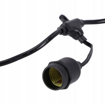 Catena luminosa LED da esterno 20xE27/1W/230V 11,44 m IP44 nera