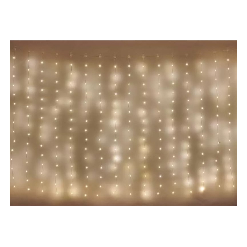 Catena luminosa LED da esterno 240 LED/8 funzioni 6,7 m IP44 bianco caldo