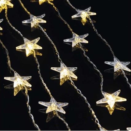 Catena luminosa LED da esterno 30 LED, 3,9 m, IP44, a forma di stelle