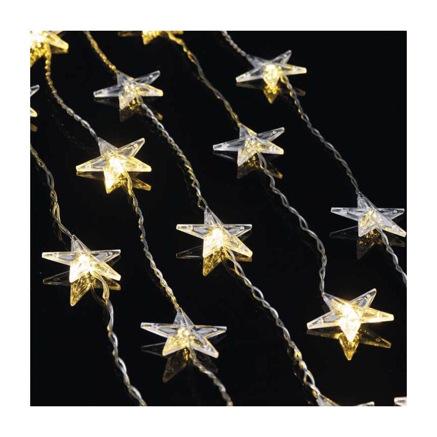 Catena luminosa LED da esterno 30 LED, 3,9 m, IP44, a forma di stelle