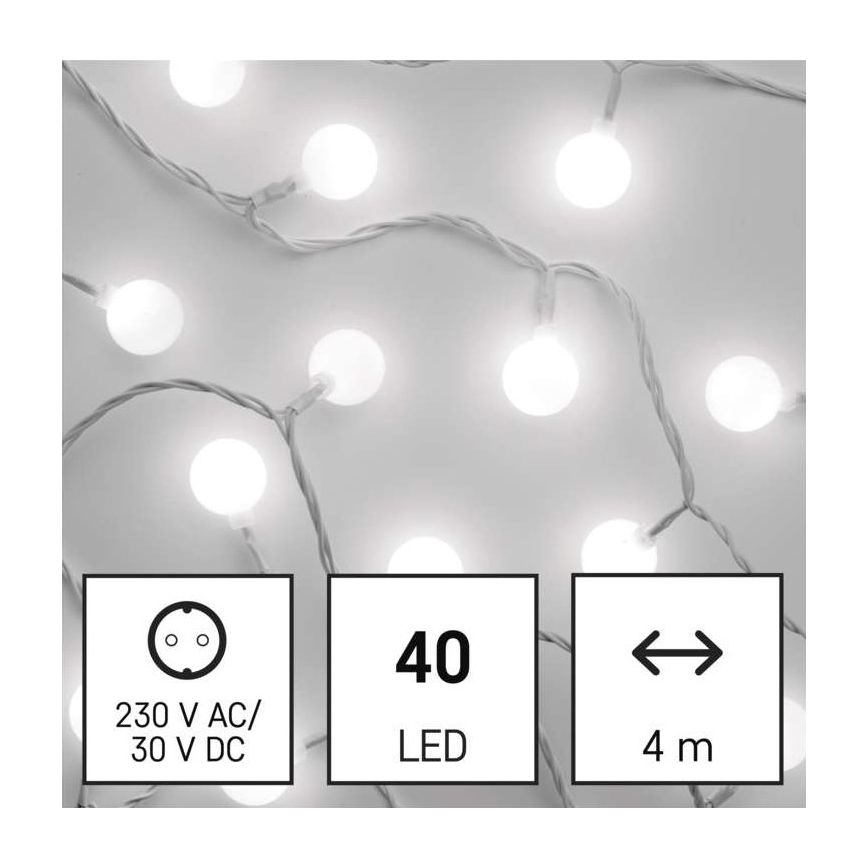Catena luminosa LED da esterno 40 LED / 9 m IP44 bianco freddo