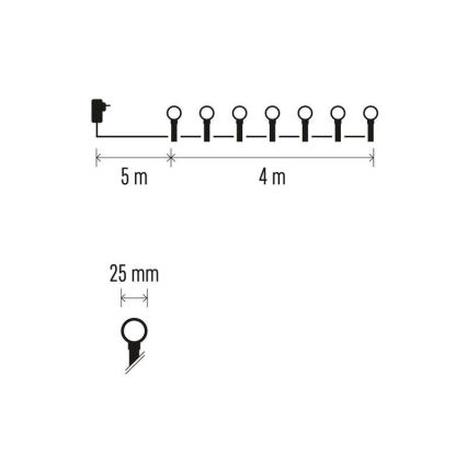 Catena luminosa LED da esterno 40 LED/9 m IP44 multicolore