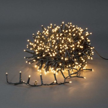 Catena luminosa LED da esterno 400 LED/7 funzioni, 11 m, IP44, bianco caldo