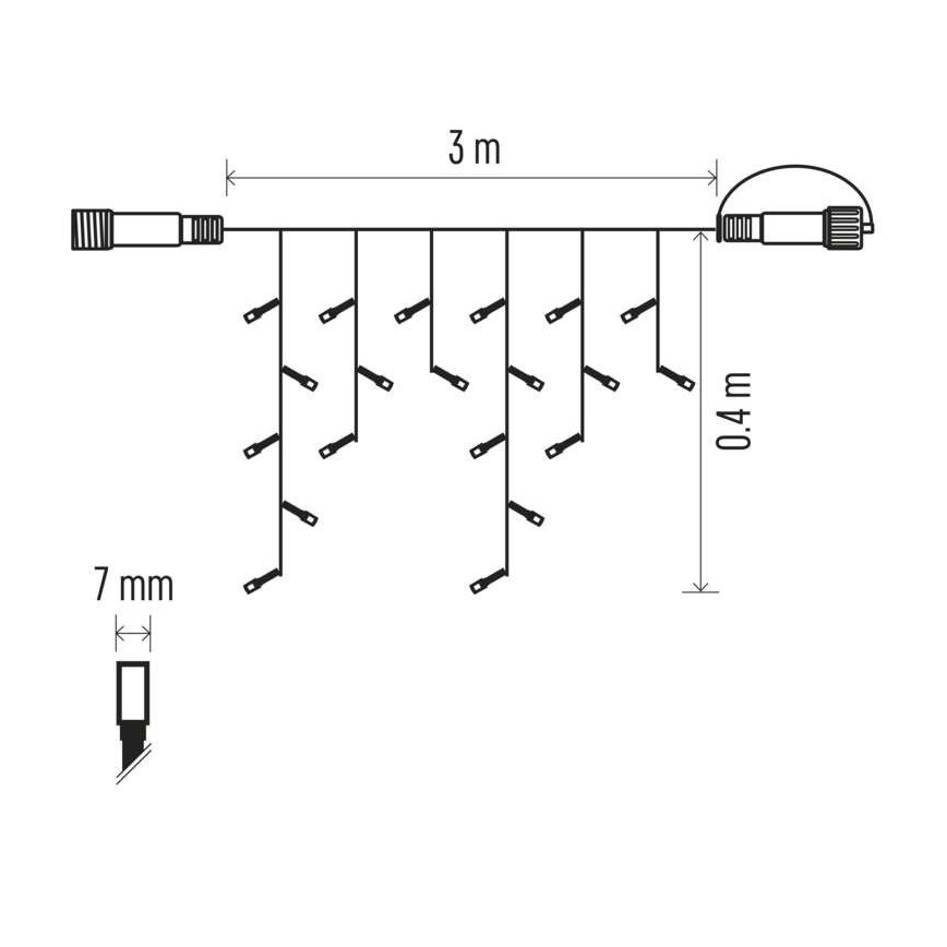 Catena luminosa LED da esterno 50xLED/3x0,4m IP44 bianco freddo
