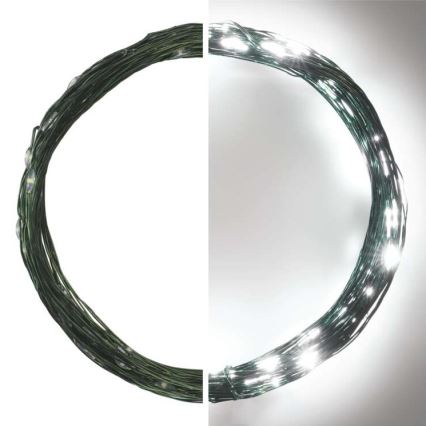 Catena luminosa LED da esterno, 75 LED su 12,5 m, IP44, bianco freddo
