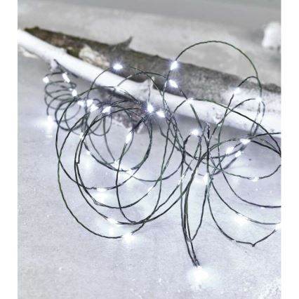 Catena luminosa LED da esterno, 75 LED su 12,5 m, IP44, bianco freddo