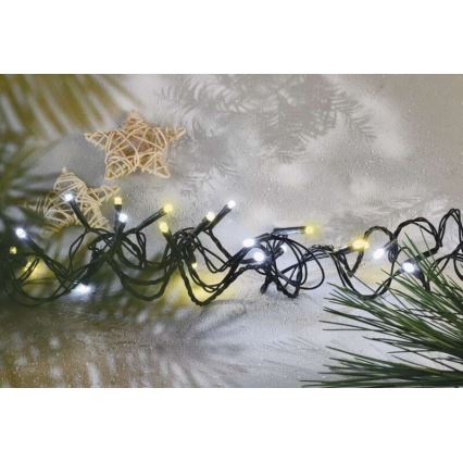 Catena luminosa LED da esterno 80xLED/2 funzioni 13m IP44 bianco caldo/freddo