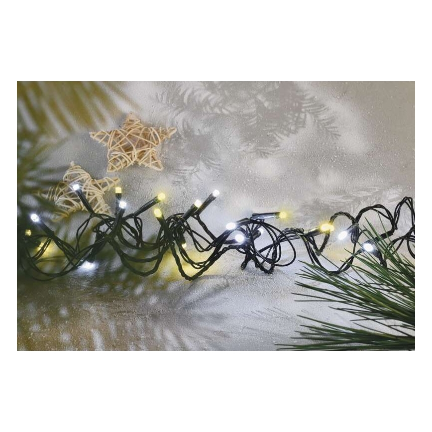 Catena luminosa LED da esterno 80xLED/2 funzioni 13m IP44 bianco caldo/freddo