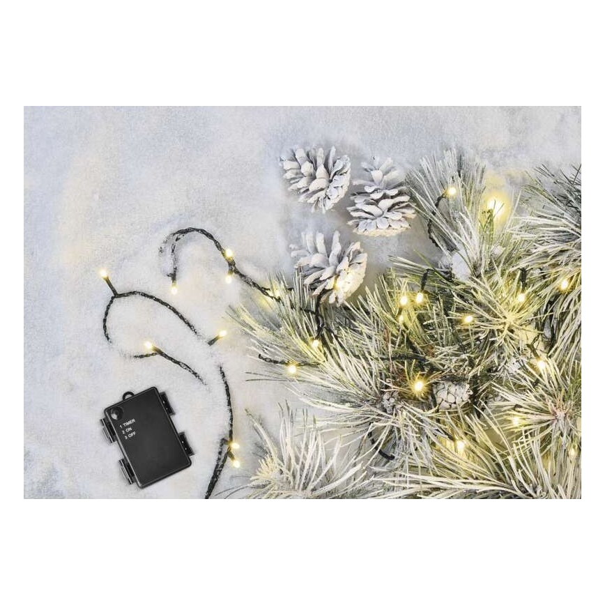 Catena luminosa LED da esterno 80xLED/3xAA 6,1 m IP44 bianco caldo