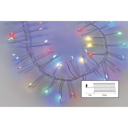 Catena luminosa LED da esterno 960xLED/8 funzioni 9,6m IP44 multicolore