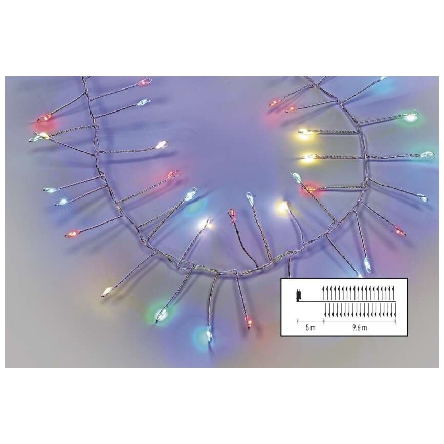 Catena luminosa LED da esterno 960xLED/8 funzioni 9,6m IP44 multicolore