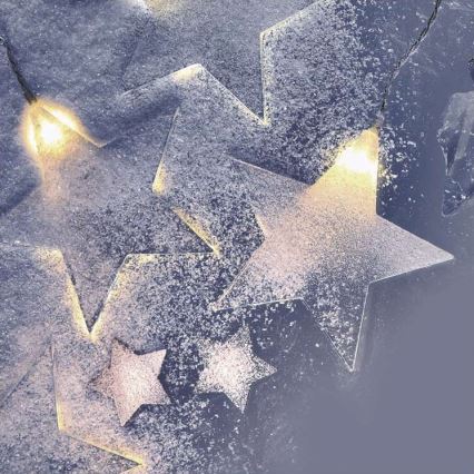 Catena luminosa LED da esterno a forma di stelle 8xLED/5,84m IP44