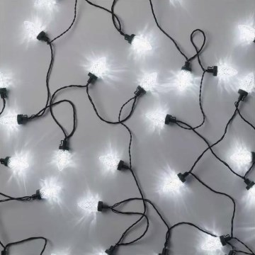 Catena luminosa LED da esterno per Natale 50 LED/8 funzioni 14,8 m IP44 bianco freddo