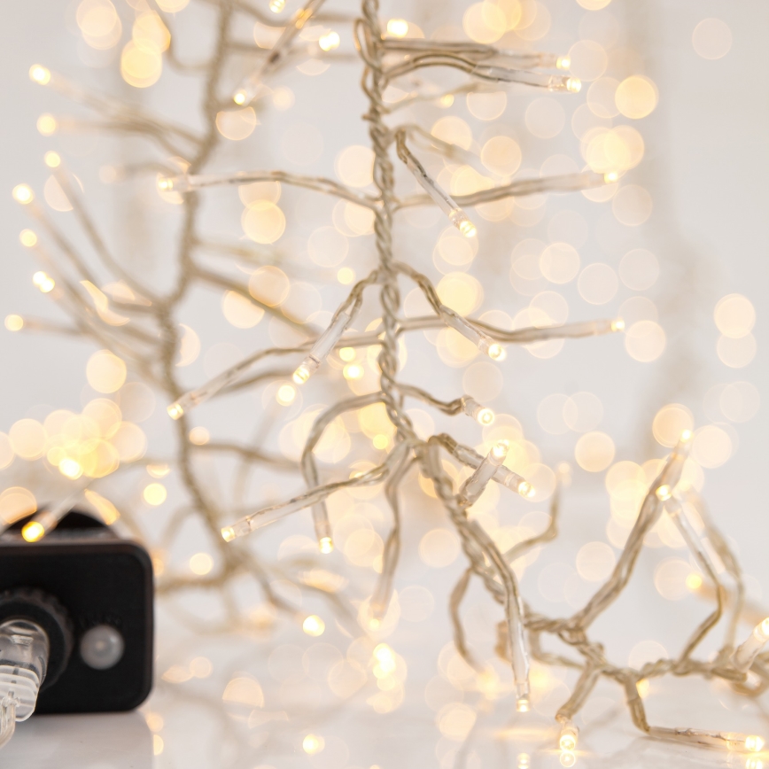 Catena luminosa LED da esterno per Natale CLUSTER 588xLED/8, 8 funzioni, 8,5 m, IP44, bianco caldo