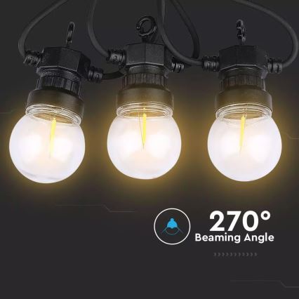 Catena luminosa LED da esterno STRING 10xLED/0,60W/230V IP44 5m