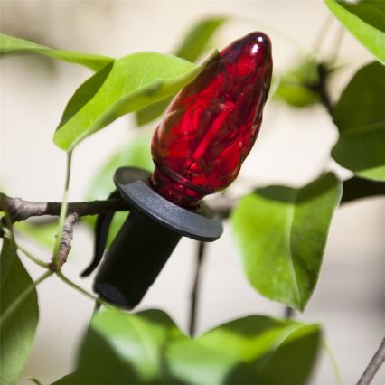 Ghirlanda LED da esterno set di prolunga CONE FILAMENT 20xE10 14m multicolore/bianco caldo IP44, Prodotto nell'UE