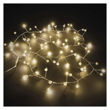Catena luminosa LED natalizia, 40 LED, 1,5 m, alimentazione 3x AA, bianco caldo
