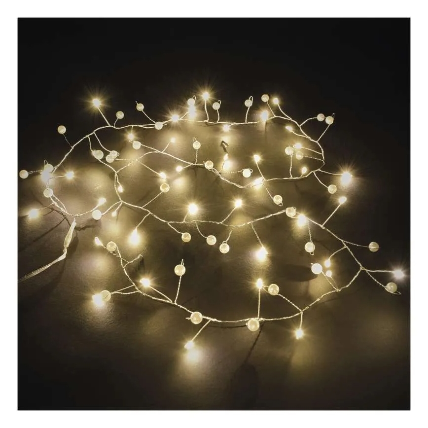 Catena luminosa LED natalizia, 40 LED, 1,5 m, alimentazione 3x AA, bianco caldo
