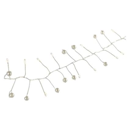 Catena luminosa LED natalizia, 40 LED, 1,5 m, alimentazione 3x AA, bianco caldo