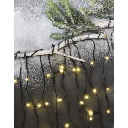 Catena luminosa LED natalizia da esterno 200 LED/8 modalità 8,6 m IP44 bianco caldo