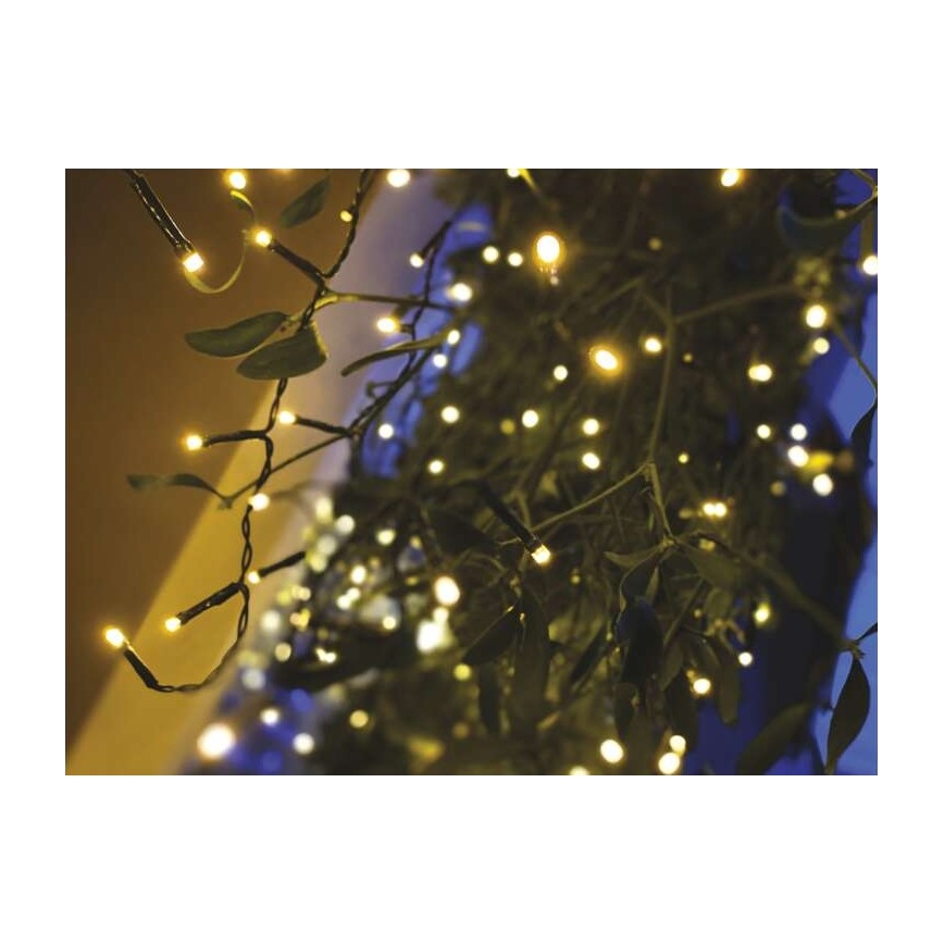 Catena luminosa LED natalizia da esterno 200 LED/8 modalità 8,6 m IP44 bianco caldo