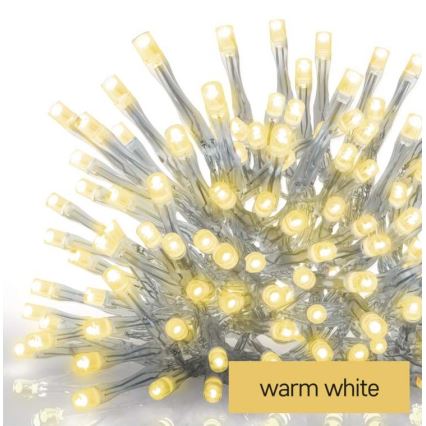 Catena luminosa LED natalizia da esterno 300xLED/8 modalità 10m IP44 bianco caldo + telecomando