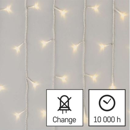Catena luminosa LED natalizia da esterno 300xLED/8 modalità 10m IP44 bianco caldo + telecomando