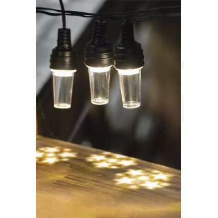 Catena luminosa LED per esterni, 10 LED / 9,5 m, IP44, bianco freddo