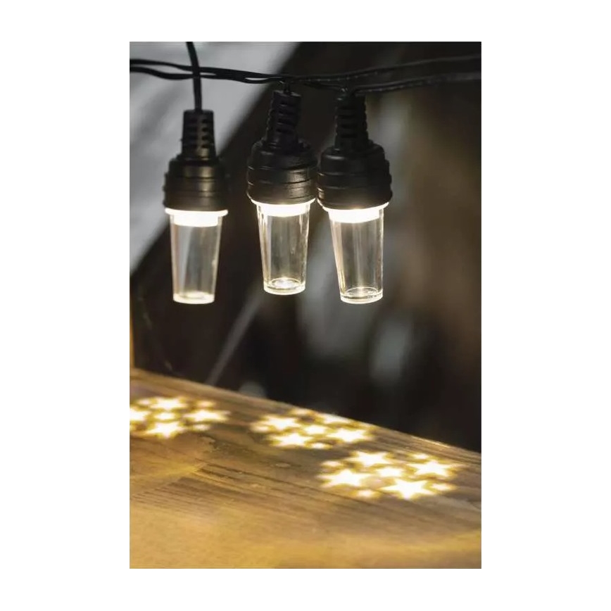 Catena luminosa LED per esterni, 10 LED / 9,5 m, IP44, bianco freddo