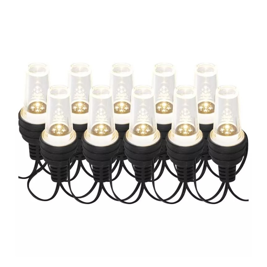 Catena luminosa LED per esterni, 10 LED / 9,5 m, IP44, bianco freddo