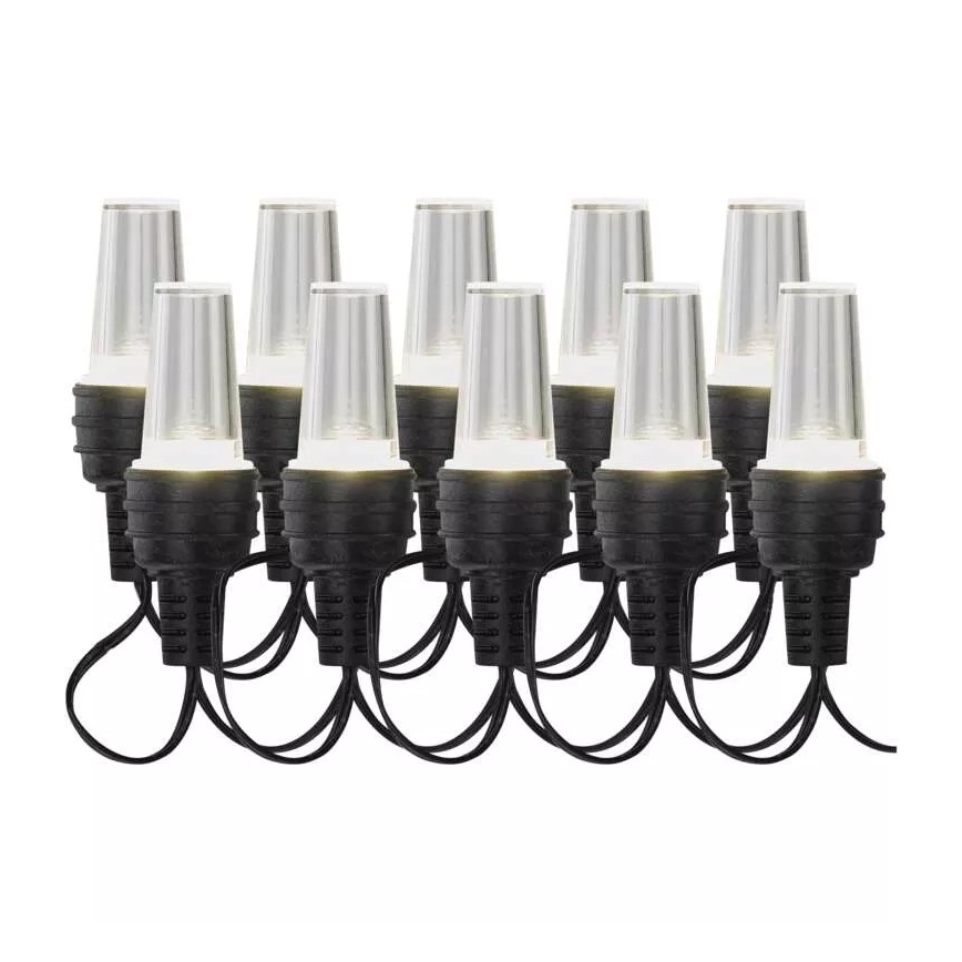 Catena luminosa LED per esterni, 10 LED / 9,5 m, IP44, bianco freddo