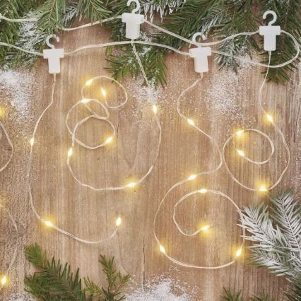 Catena luminosa LED per esterni 100 LED / 8 funzioni, 7,9 x 0,7 m, IP44, bianco caldo