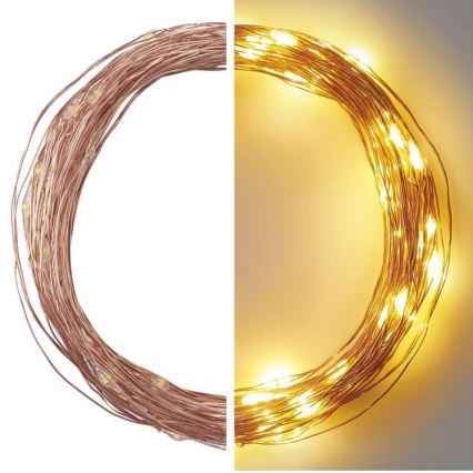 Catena luminosa LED per esterni 100xLED/15m IP44, bianco caldo