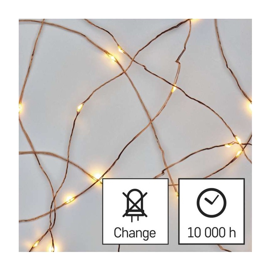 Catena luminosa LED per esterni 100xLED/15m IP44, bianco caldo